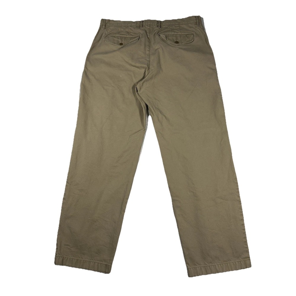 J Crew Oarsman Pants Mens 36x32 Khaki Classic Chino Cotton‎ Flat Front Casual - Picture 2 of 7